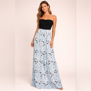 Anna Ocean Strapless Floral Maxi Dress - NWT